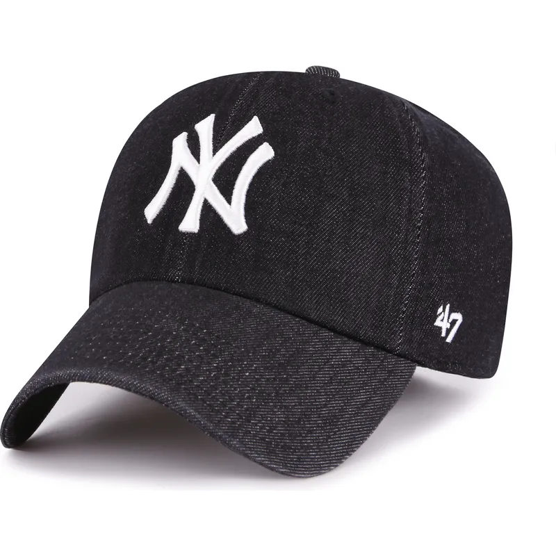 schwarze-verstellbare-curved-cap-clean-up-lennon-der-new-york-yankees-mlb-von-47-brand