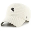 47-brand-curved-brim-clean-up-cord-base-runner-new-york-yankees-mlb-beige-adjustable-cap