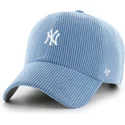 casquette-courbee-bleue-ajustable-clean-up-cord-base-runner-new-york-yankees-mlb-47-brand