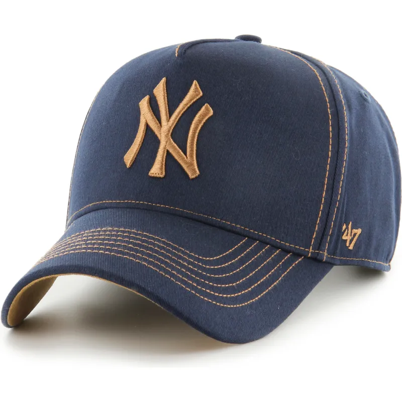 morkbla-och-brun-bojd-justerbar-keps-mvp-dt-contrast-stitch-fran-new-york-yankees-mlb-av-47-brand