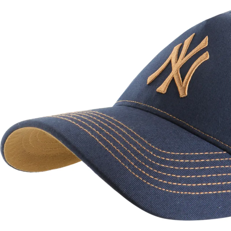 morkbla-och-brun-bojd-justerbar-keps-mvp-dt-contrast-stitch-fran-new-york-yankees-mlb-av-47-brand