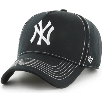 Schwarze verstellbare gebogene Kappe MVP DT Contrast Stitch der New York Yankees MLB von 47 Brand