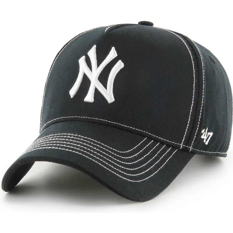 svart-justerbar-kurvad-keps-mvp-dt-contrast-stitch-fran-new-york-yankees-mlb-av-47-brand