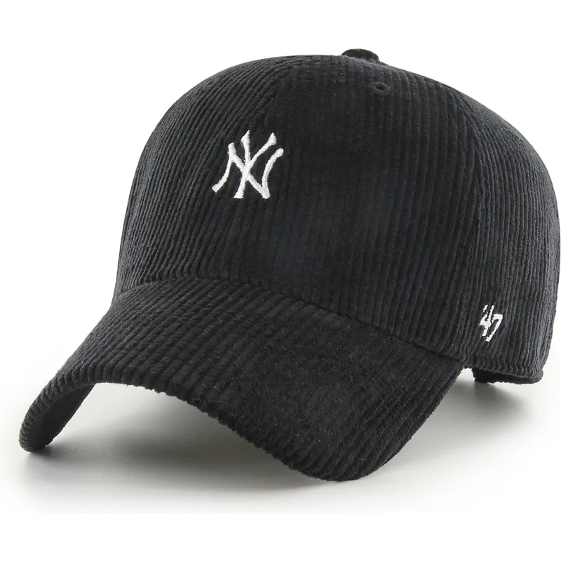 cappellino-curvo-nero-regolabile-clean-up-cord-base-runner-dei-new-york-yankees-mlb-di-47-brand