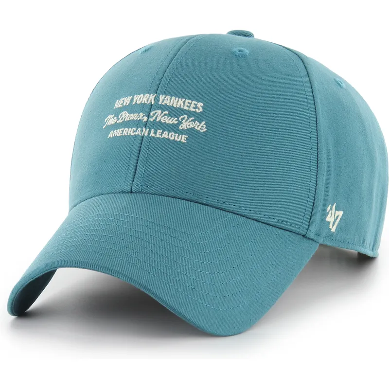 blaue-gebogene-snapback-kappe-mvp-contemporary-cyan-der-new-york-yankees-mlb-von-47-brand