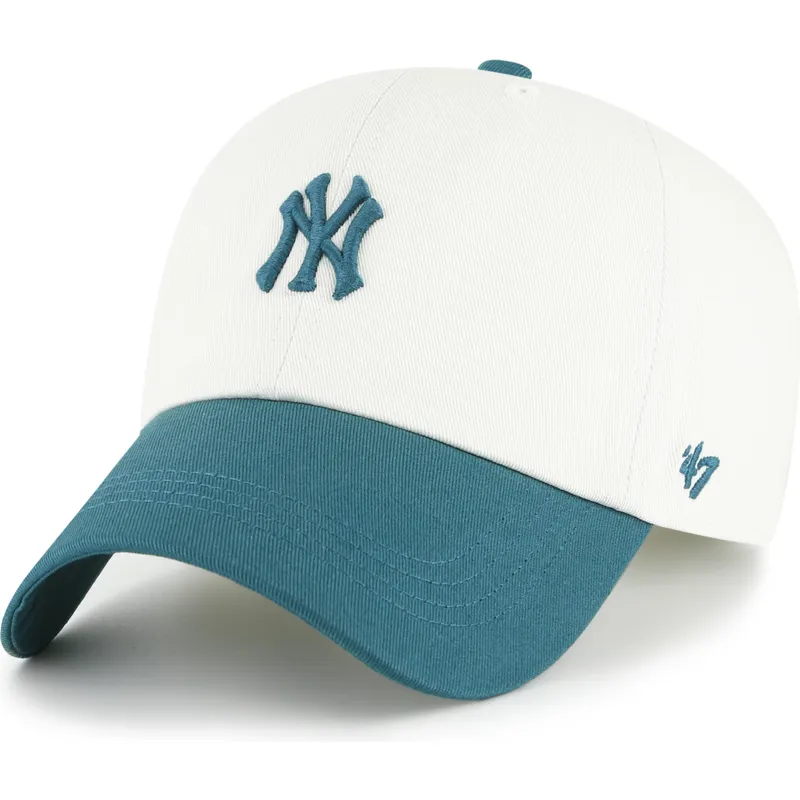 cap-curbata-beige-adjustable-strap-clean-up-contemporary-two-tone-de-new-york-yankees-mlb-de-47-brand