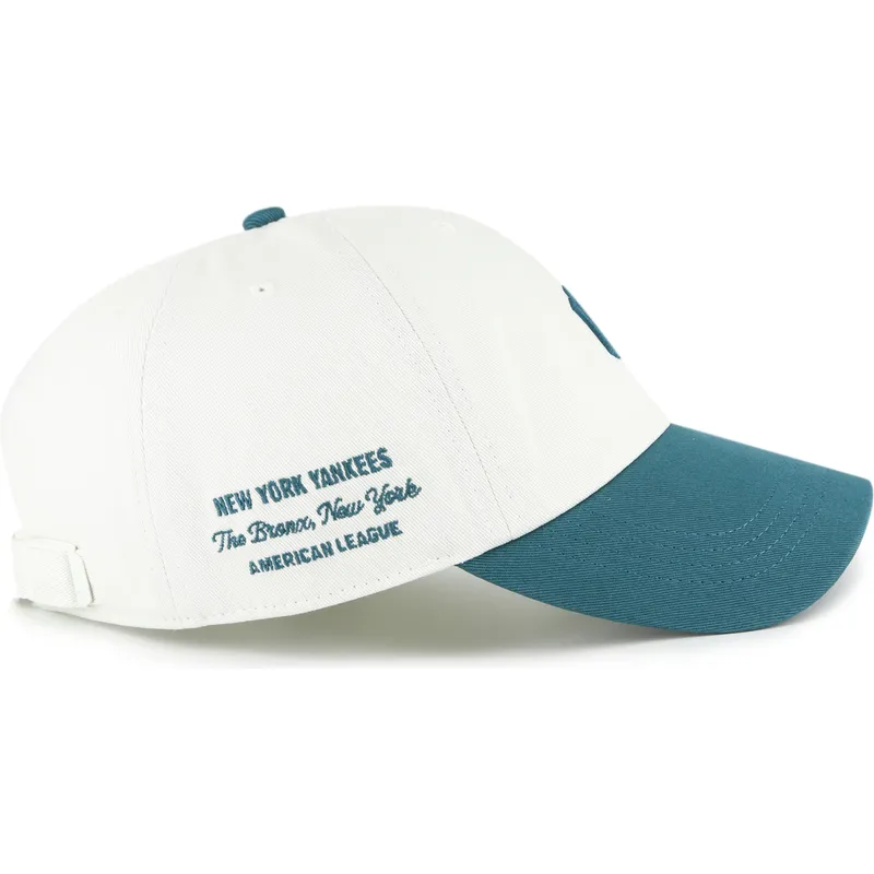 beige-und-grune-verstellbare-gebogene-kappe-clean-up-contemporary-two-tone-der-new-york-yankees-mlb-von-47-brand