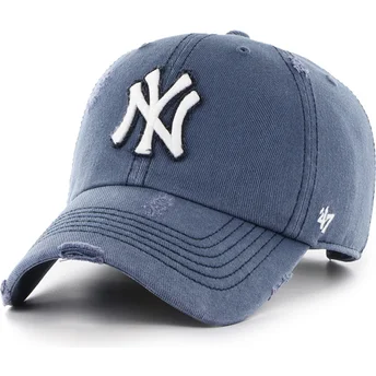 Cappellino curvo blu marino regolabile Clean Up Weathered Rusted dei New York Yankees MLB di 47 Brand