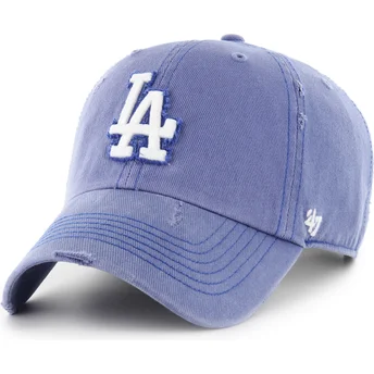 Blå böjd justerbar keps Clean Up Weathered Thrift från Los Angeles Dodgers MLB av 47 Brand
