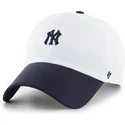 weisse-und-marineblaue-verstellbare-curved-cap-clean-up-vista-mini-two-tone-der-new-york-yankees-mlb-von-47-brand