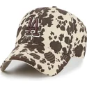 casquette-courbee-marron-ajustable-avec-logo-marron-clean-up-bessie-los-angeles-dodgers-mlb-47-brand