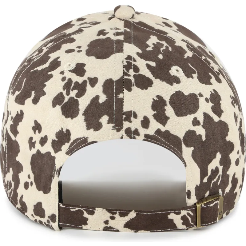 casquette-courbee-marron-ajustable-avec-logo-marron-clean-up-bessie-los-angeles-dodgers-mlb-47-brand