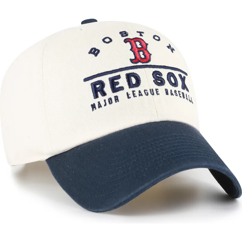 beige-und-marineblaue-verstellbare-curved-cap-clean-up-windham-der-boston-red-sox-mlb-von-47-brand