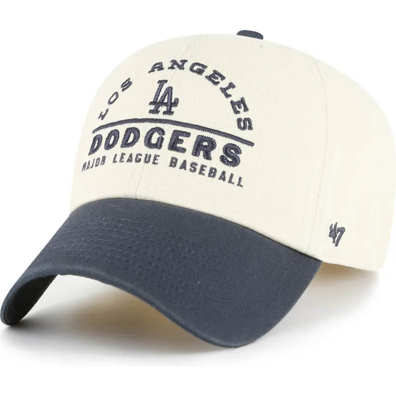 cappellino-curvo-beige-e-blu-marino-regolabile-clean-up-windham-dei-los-angeles-dodgers-mlb-di-47-brand