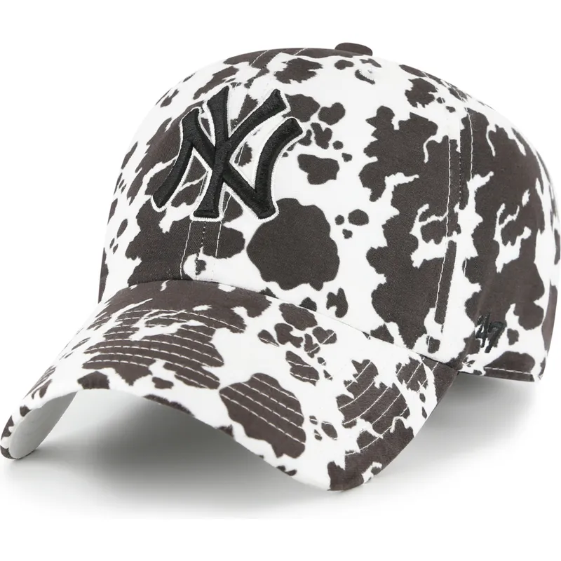 weisse-verstellbare-gebogene-kappe-clean-up-bessie-der-new-york-yankees-mlb-von-47-brand