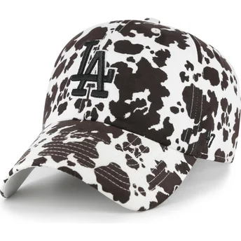 Gorra curva blanca ajustable Clean Up Bessie de Los Angeles Dodgers MLB de 47 Brand