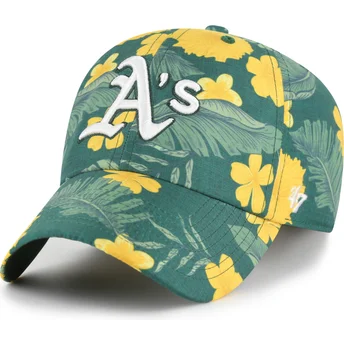 Gorra curva verde ajustable Clean Up Beach Side de Oakland Athletics MLB de 47 Brand