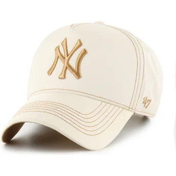 Beige verstellbare Curved Cap MVP DT Contrast Stitch der New York Yankees MLB von 47 Brand