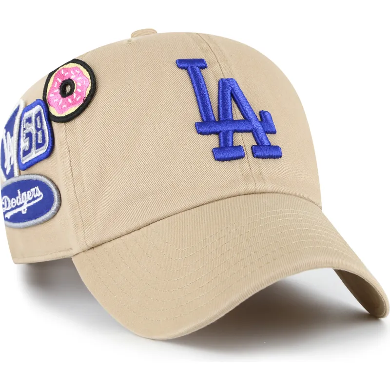 cap-curbata-khaki-adjustable-strap-clean-up-badges-de-los-angeles-dodgers-mlb-de-47-brand cap-curbata-khaki-adjustable-strap-clean-up-badges-de-los-angeles-dodgers-mlb-de-47-brand