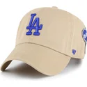 casquette-courbee-khaki-ajustable-clean-up-badges-los-angeles-dodgers-mlb-47-brand