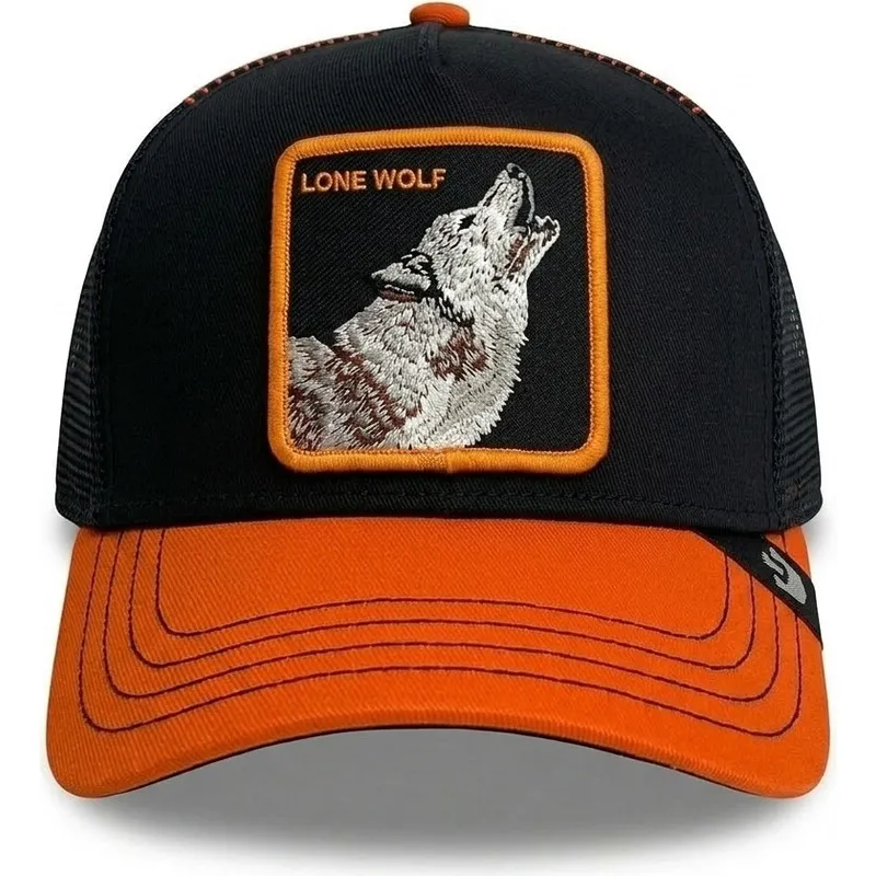 cappellino-trucker-nero-e-arancione-lupo-solo-wolf-fab-farm-di-goorin-bros