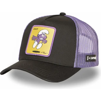 Casquette trucker noire et violette Schtroumpf Noir SMU CRAZ Les Schtroumpfs Capslab