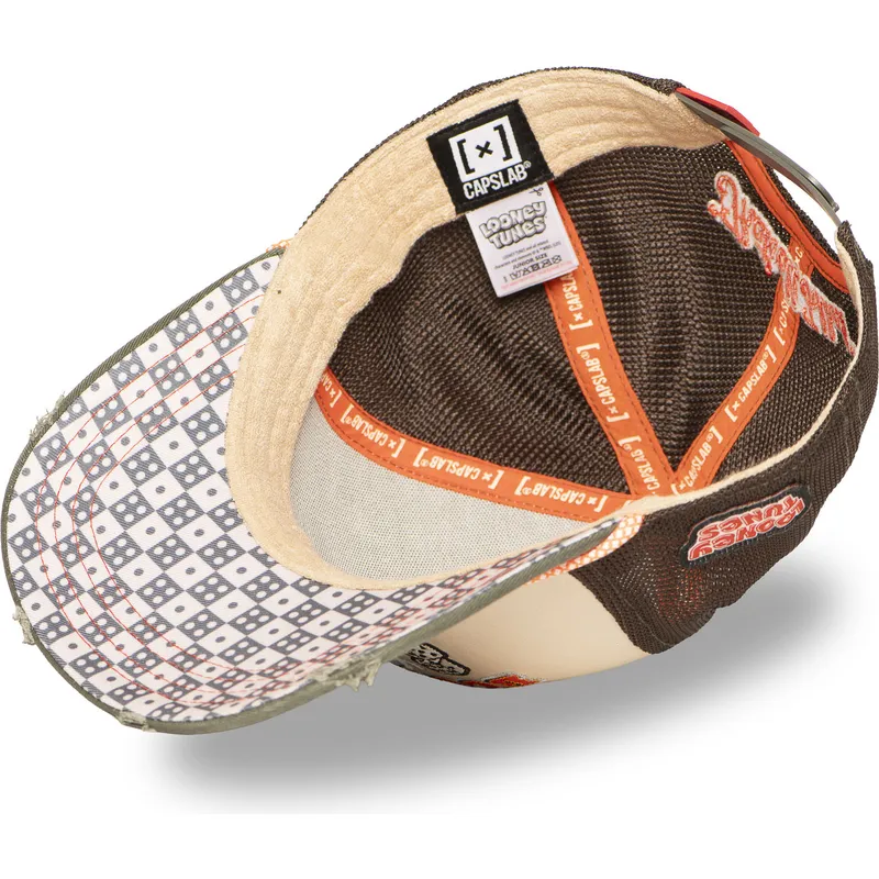 cappellino-trucker-marrone-e-verde-bugs-bunny-loo13-pcsmbub-looney-tunes-di-capslab