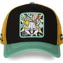 cappellino-trucker-nero-giallo-e-verde-bugs-bunny-loo13-bugb-looney-tunes-di-capslab