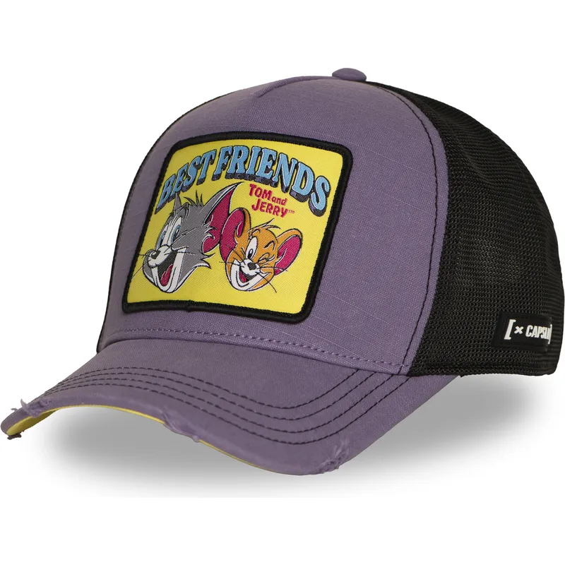 trucker-cap-violett-tom-und-jerry-taj8-besb-looney-tunes-von-capslab