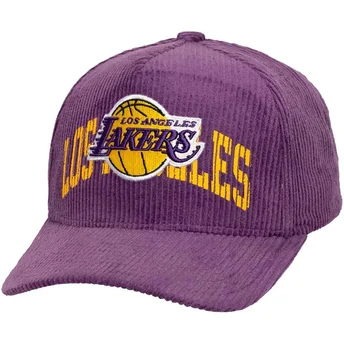 Mitchell & Ness Curved Brim Arch Stamp Pro Los Angeles Lakers NBA Purple Snapback Cap