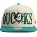 mitchell-ness-flat-brim-across-the-board-anaheim-ducks-nhl-green-and-beige-snapback-cap