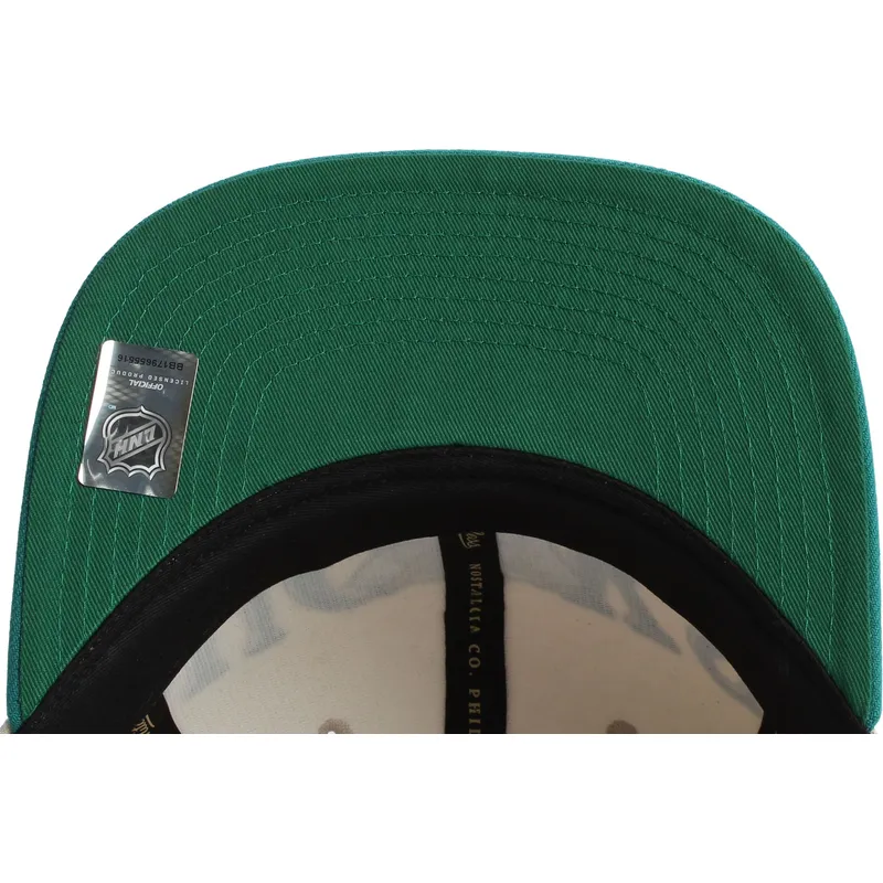 cappello-piatto-verde-e-beige-snapback-across-the-board-di-anaheim-ducks-nhl-di-mitchell-ness