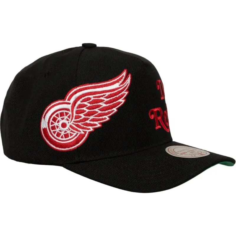 cappellino-curvo-nero-snapback-busted-pro-di-detroit-red-wings-nhl-di-mitchell-ness