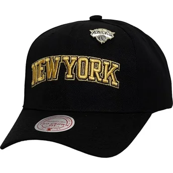 Cappellino curvo nero snapback Pinned Gold Pro dei New York Knicks NBA di Mitchell & Ness