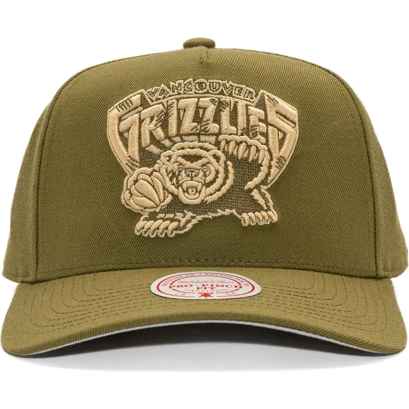 cap-curbata-green-snapback-fashion-basic-pro-de-vancouver-grizzlies-nba-de-mitchell-ness