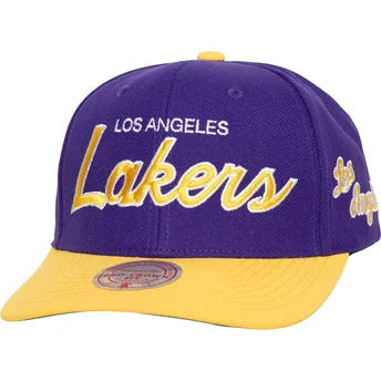 Șepci curbată violet snapback Team Script 2.0 Pro de Los Angeles Lakers NBA de Mitchell & Ness