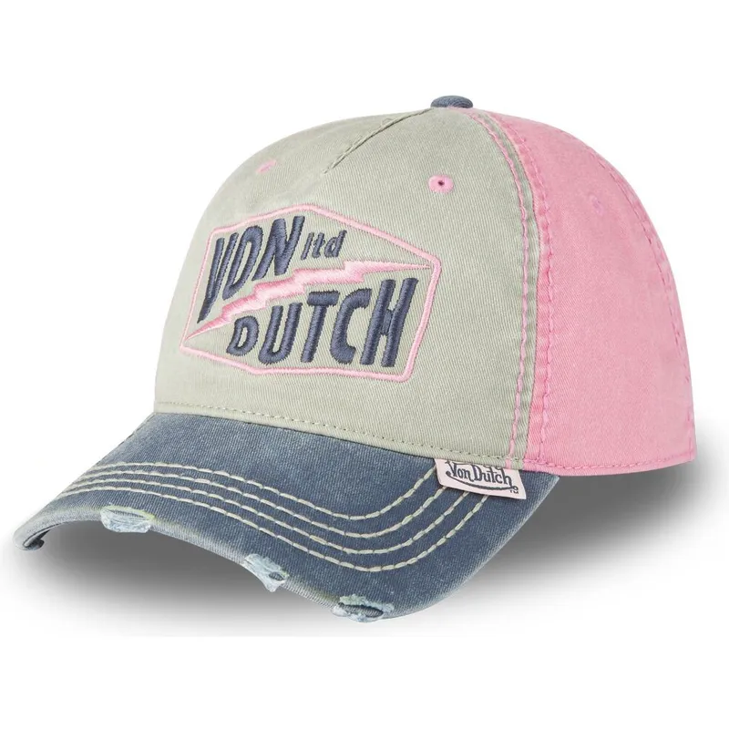 gra-och-rosa-bojd-justerbar-keps-retro11-fran-von-dutch