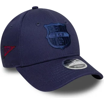Cap curbată navy blue snapback pentru copii 9FORTY M-Crown Graphic de FC Barcelona LALIGA de New Era