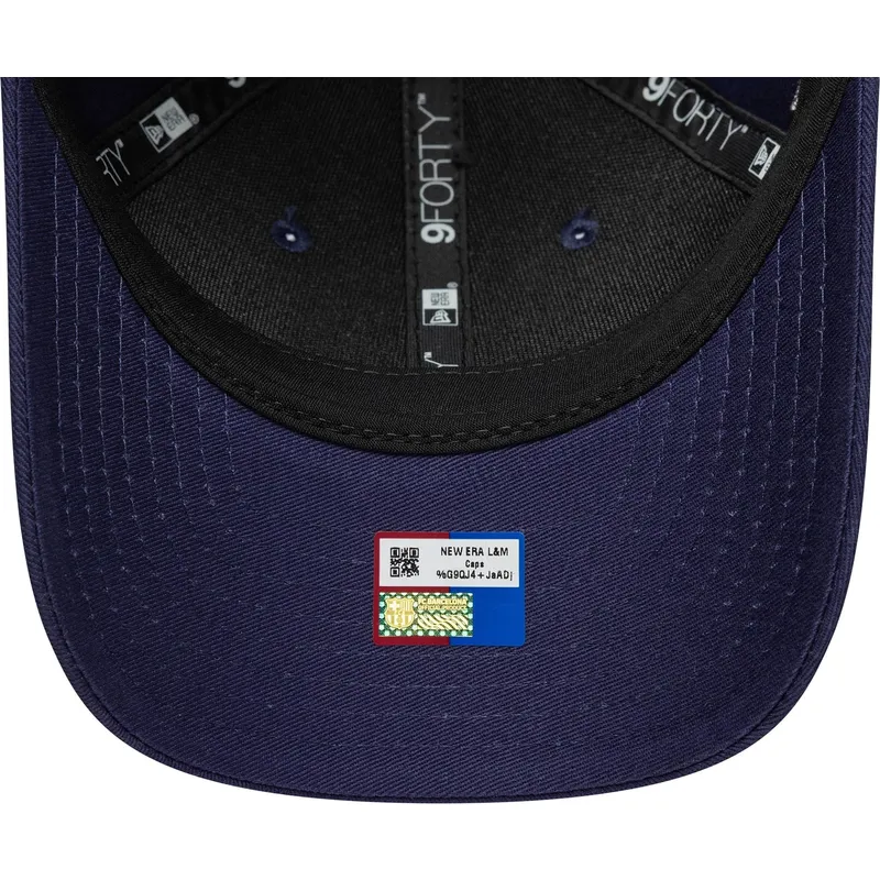 cappellino-curvo-blu-marino-snapback-per-bambino-9forty-m-crown-graphic-di-fc-barcelona-laliga-di-new-era