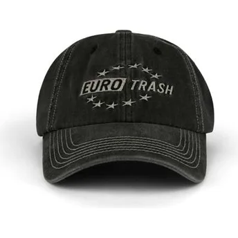Schwarze verstellbare Curved Cap Eurotrash Distressed Washed von Pica Pica