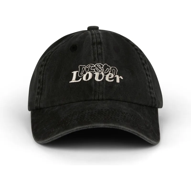 schwarze-verstellbare-curved-cap-disco-lover-distressed-washed-von-pica-pica
