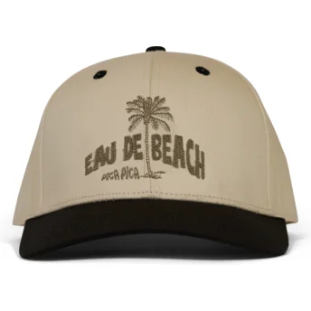 Casquette courbée beige et noire snapback Eau De Beach Pica Pica