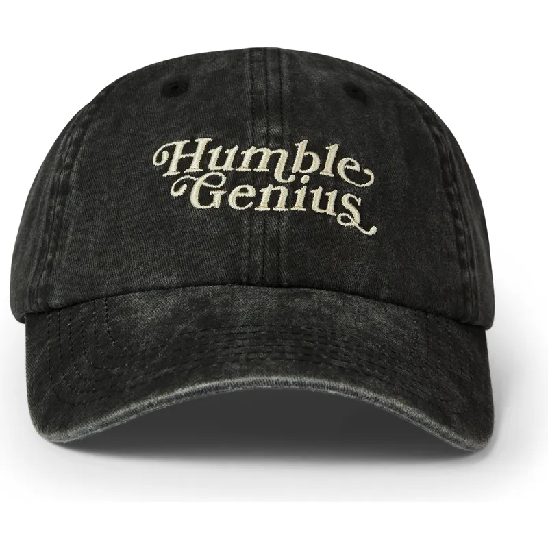 gorra-curva-negra-ajustable-humble-genius-washed-de-pica-pica