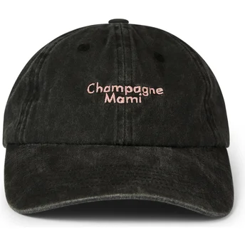 Șepci curbată negru reglabilă Champagne Mami Washed de Pica Pica