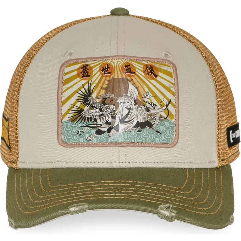 trucker-cap-beige-und-grun-kfp-dra-kung-fu-panda-von-capslab