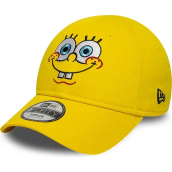 Șepci curbată galben reglabilă pentru copii 9FORTY Face de SpongeBob de New Era