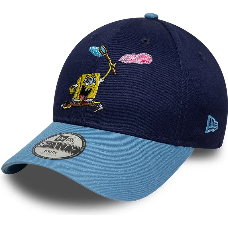 cappellino-curvo-blu-snapback-per-bambino-9forty-di-spongebob-di-new-era