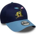casquette-courbee-bleue-snapback-pour-enfant-9forty-bob-l-eponge-new-era