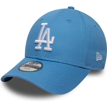 Cappellino curvo azzurro chiaro regolabile per bambino 9FORTY Essential dei Los Angeles Dodgers MLB di New Era
