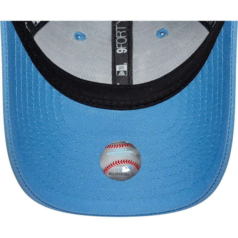hellblaue-gebogene-verstellbare-kinderkappe-9forty-essential-der-los-angeles-dodgers-mlb-von-new-era